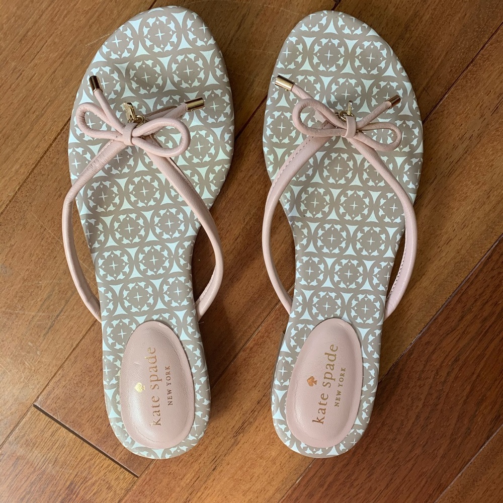 Kate Spade Pink & Taupe Bow Sandals